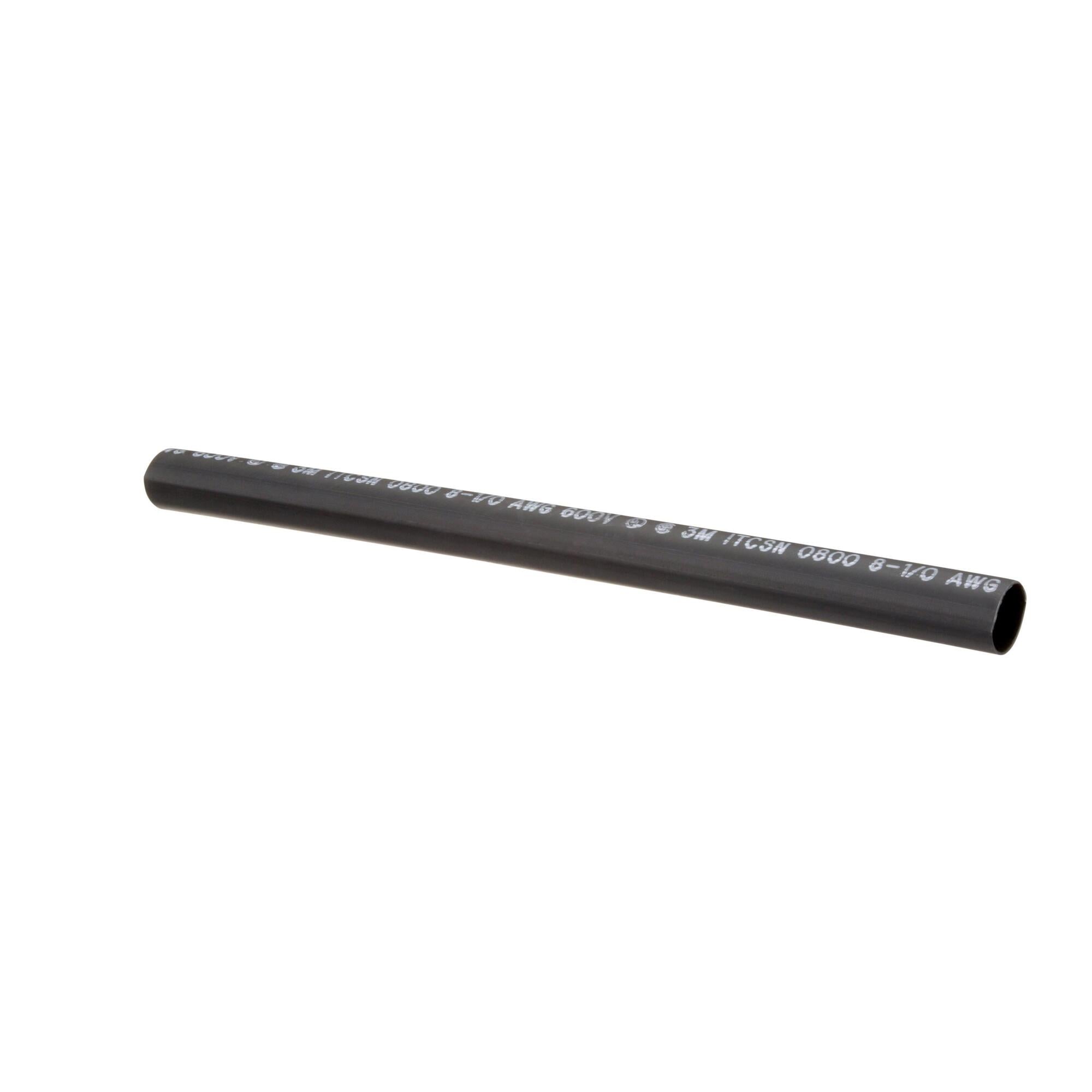3M(TM) Heat Shrink Heavy-Wall Cable Sleeves for 1kV ITCSN-0800-12-Box, 8-1/0 AWG, Expanded/Recovered I.D. 0.80/0.20 in, 12 in Length, boxed