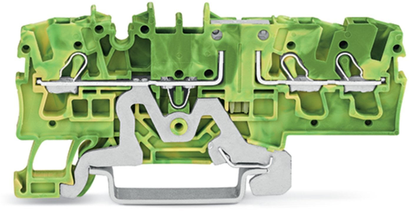 3-conductor ground terminal block; 2.5 mm; side and center marking; for DIN-rail 35 x 15 and 35 x 7.5; Push-in CAGE CLAMP; 2,50 mm; green-yellow