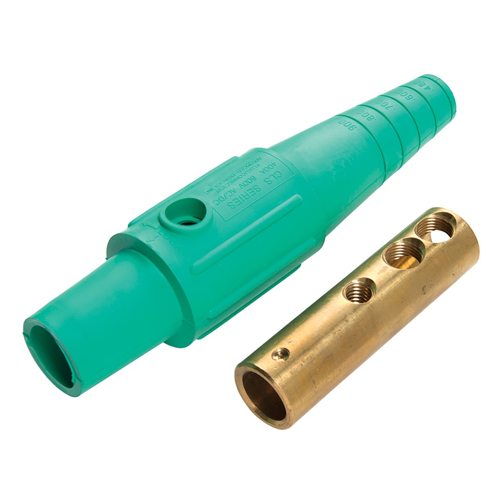 Female Cam Device Plug, 400A 600V, Cable Size: #2-2/0, Green