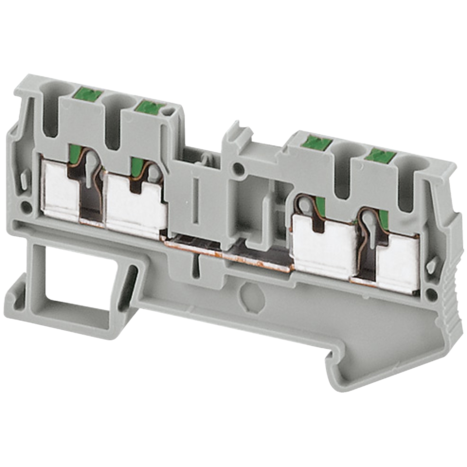 Terminal block, Linergy TR, push-in type, feed through, 4 points, 2.5mm, grey, set of 50