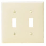 2-Gang Toggle Device Switch Wallplate, Standard Size, Thermoplastic Nylon, Device Mount, Black