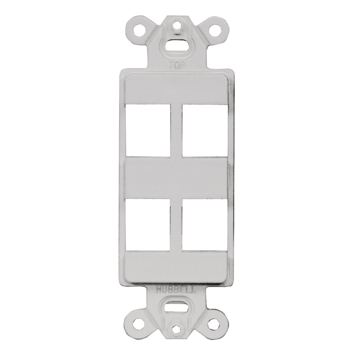 Phone/Data/Multimedia Component, StyleLine Outlet Frame, 4-Port, Office White