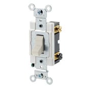 15 Amp, 120/277 Volt, Toggle 3-Way AC Quiet Switch, Commercial Grade, Grounding, Light Almond