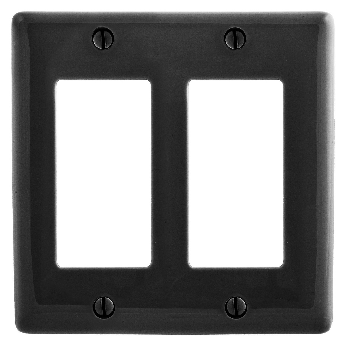 Wallplates and Box Covers, Wallplate, Nylon, 2-Gang, 2) Decorator, Black