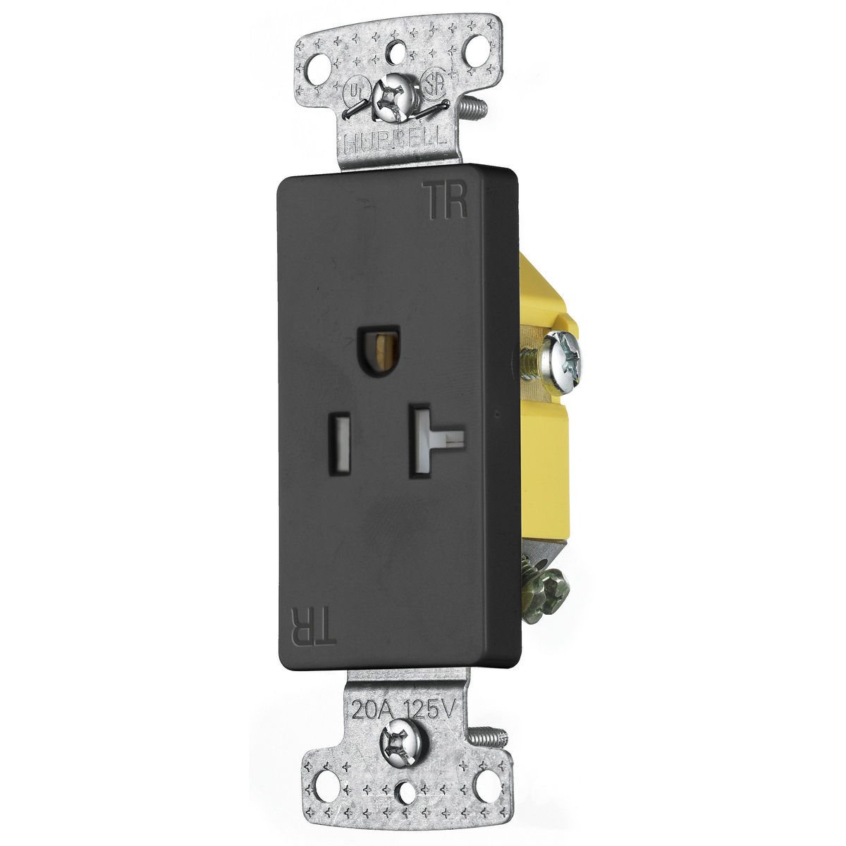 TradeSelect, Single Decorator Receptacle, Tamper Resistant, 20A 125V, 2-Pole 3-Wire Grounding, 5-20R, Black