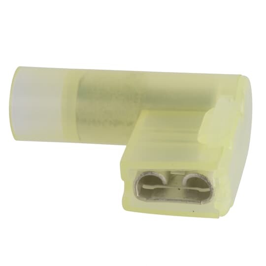 Insulated Nylon Female Barrel Flag Disconnects for Wire Range 12-10 , Tab Size .250x.032, Yellow