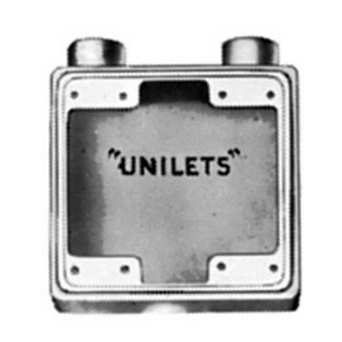 D Device Box, 2-Gang, Dead-End, Type FD, 3/4", Malleable Iron