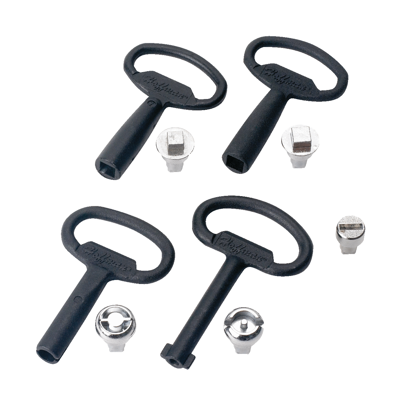 Lock Inserts, 7mm square, Black Textured, Steel