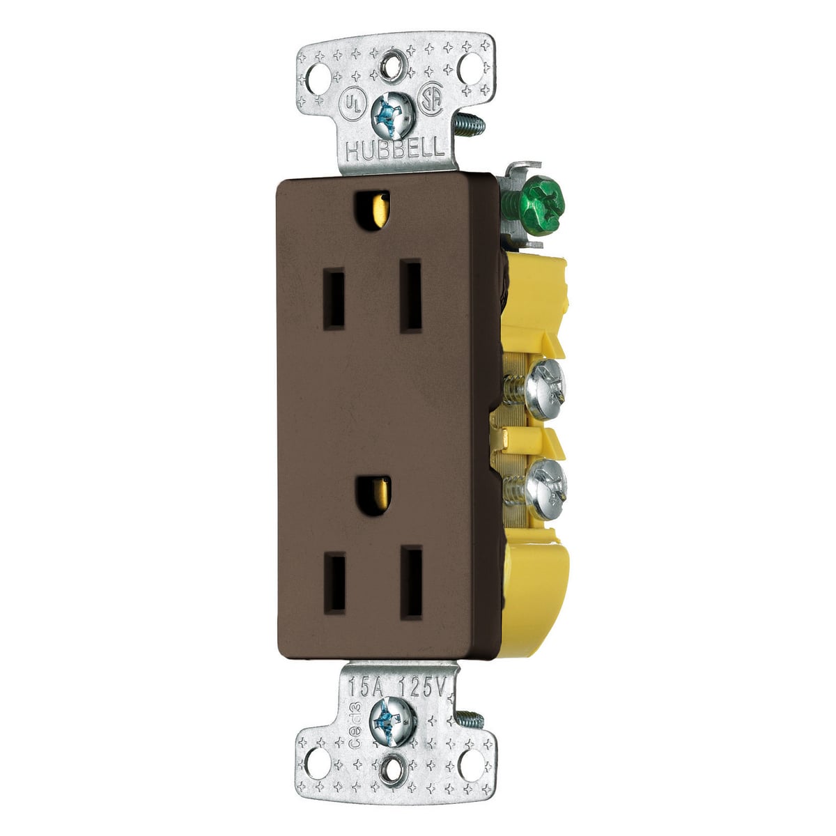 tradeSELECT Straight Blade Residential Grade, Decorator Duplex, 15A 125V, 2-Pole 3-Wire Grounding, 5-15R