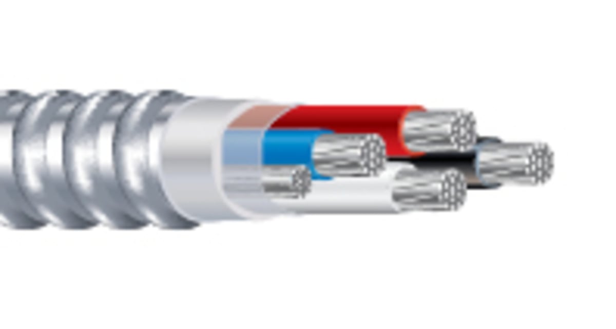 55720799 Alumaflex MC Aluminum Feeder Cable, THHN/THWN, 2/0 AWG, 3 Conductors, Stranded