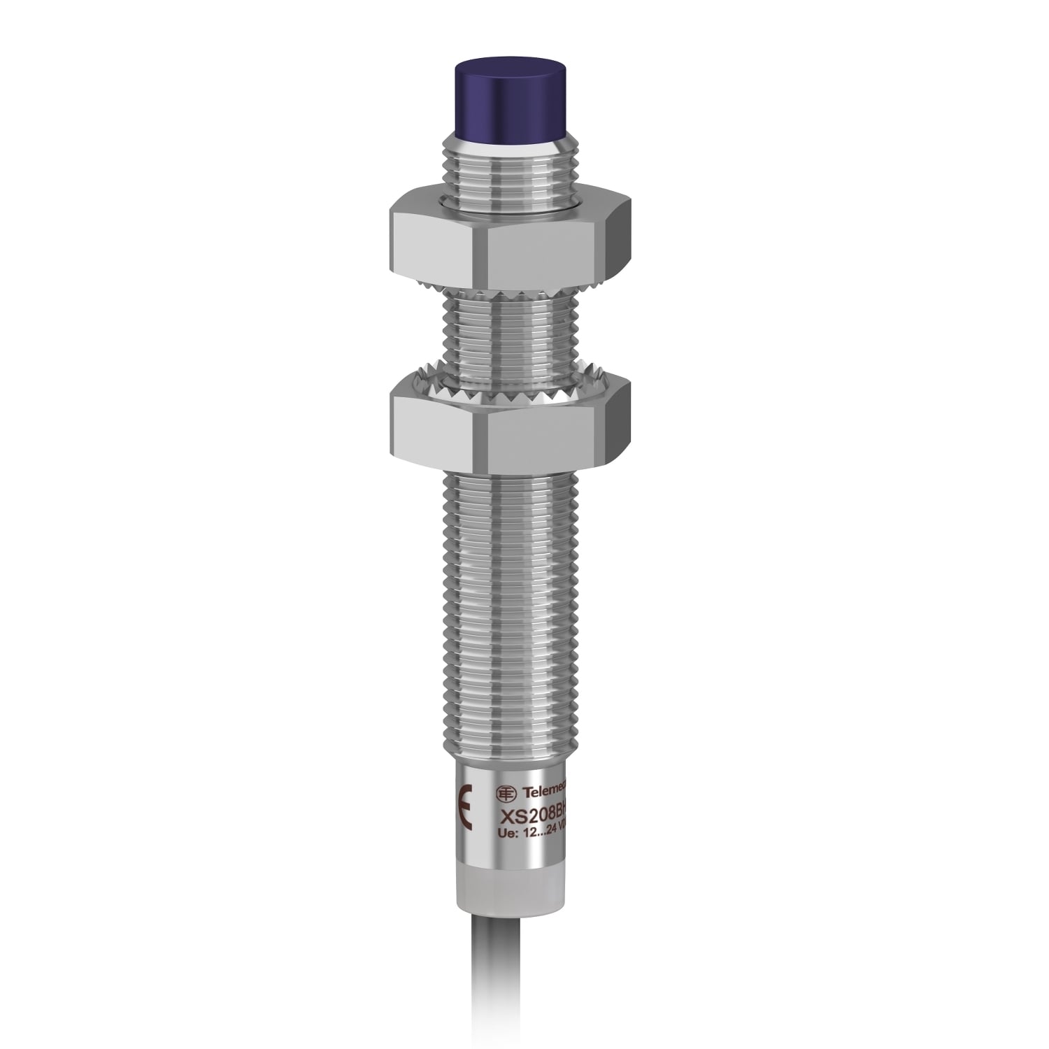 inductive sensor XS2 M8, L42mm, brass, Sn2.5 mm, 12..24VDC, cable 2m