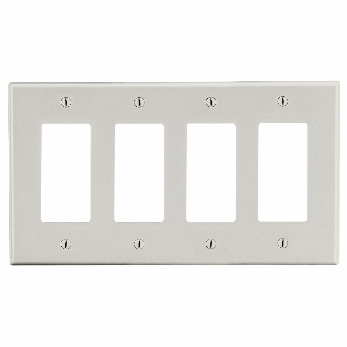 Hubbell Wiring Device Kellems, Wallplates and Box Covers, Wallplate,Non-Metallic, 4-Gang, 4) Decorator, Light Almond