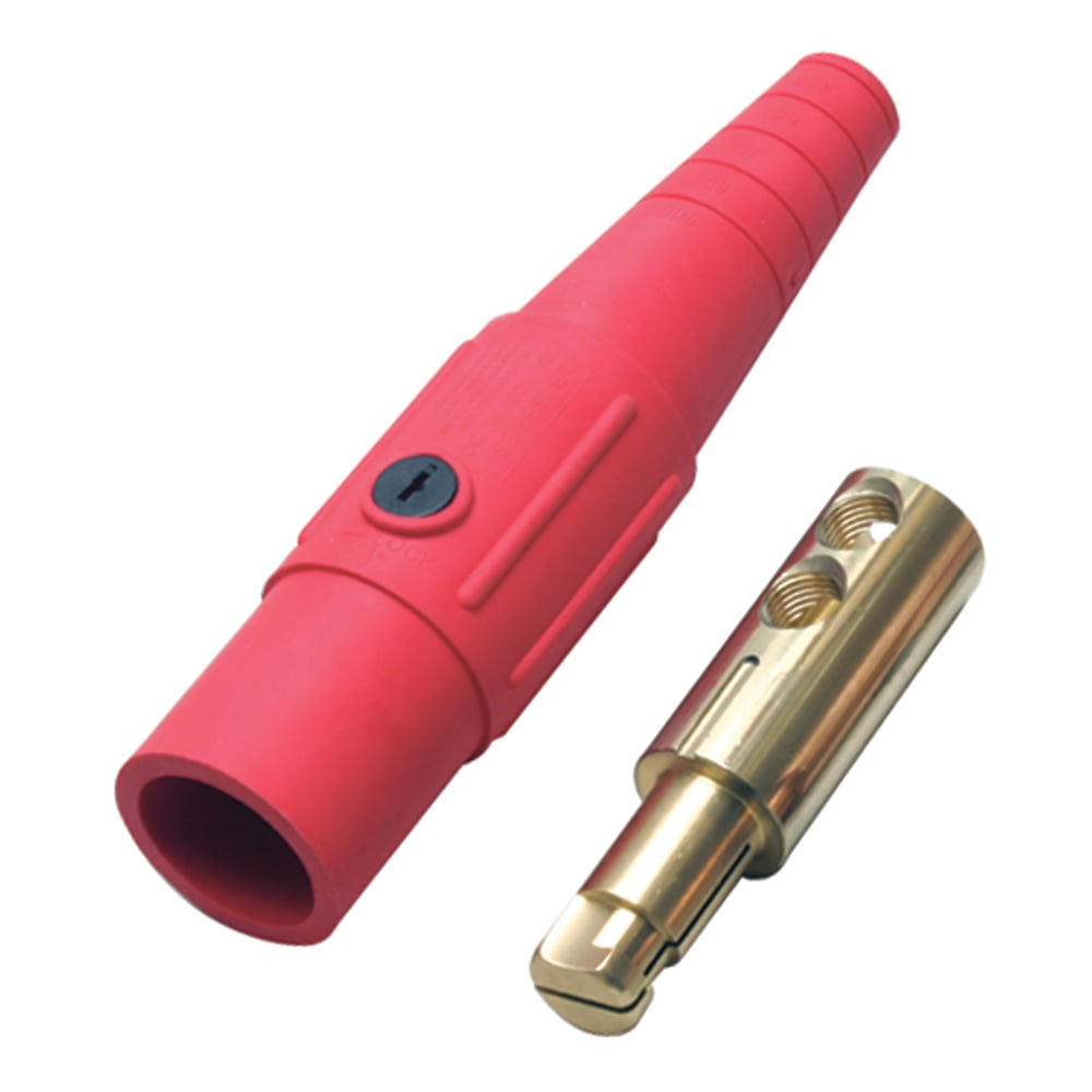400A 600V, Male Cam Device Plug, Cable Size 2/0-4/0, Red