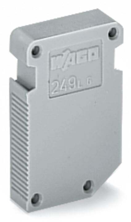 L-type spacer module; modular; e.g., bridging commoned terminal blocks; gray