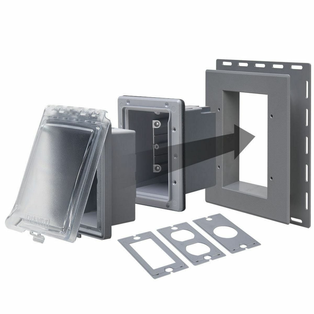 Recessed In-Use EXTRA DUTY Weatherproof Cover, Clear