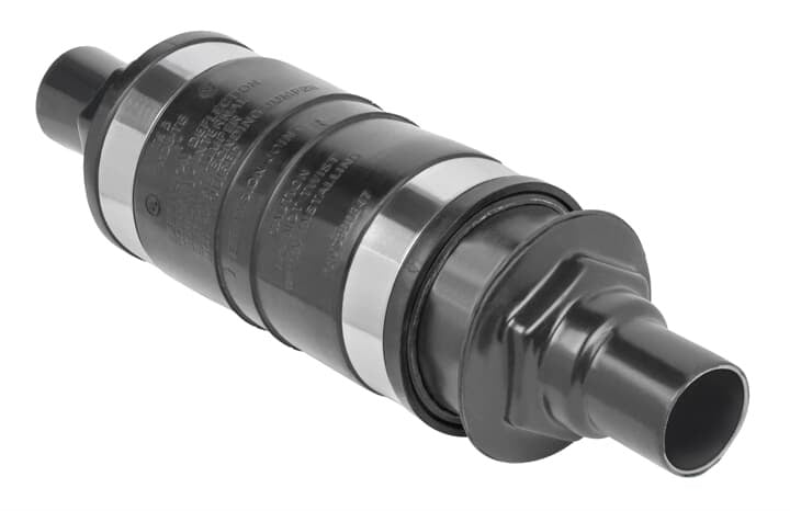PVC Coated Expansion/Deflection Coupling, Hub Size 1-1/2 Inch/41 Metric, Dimensions A: 7-1/4 Inch B: 4-1/2 Inch, Gray