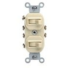 Leviton 5243 15 Amp, 120/277 Volt, Duplex Style Two 3-Way Combination Switch, Commercial Grade, Light Almond