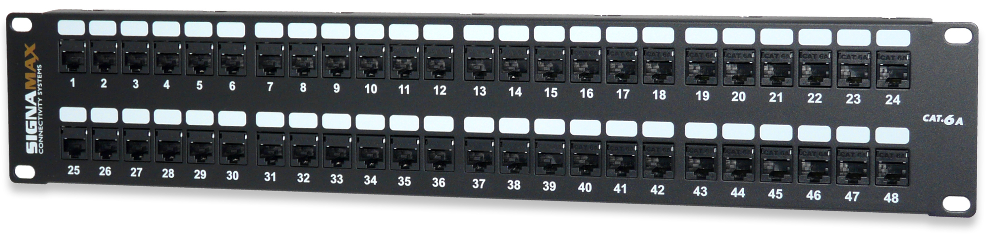 48-Port Category 6A MT-Series Unscreened Patch Panel, 2 RMU
