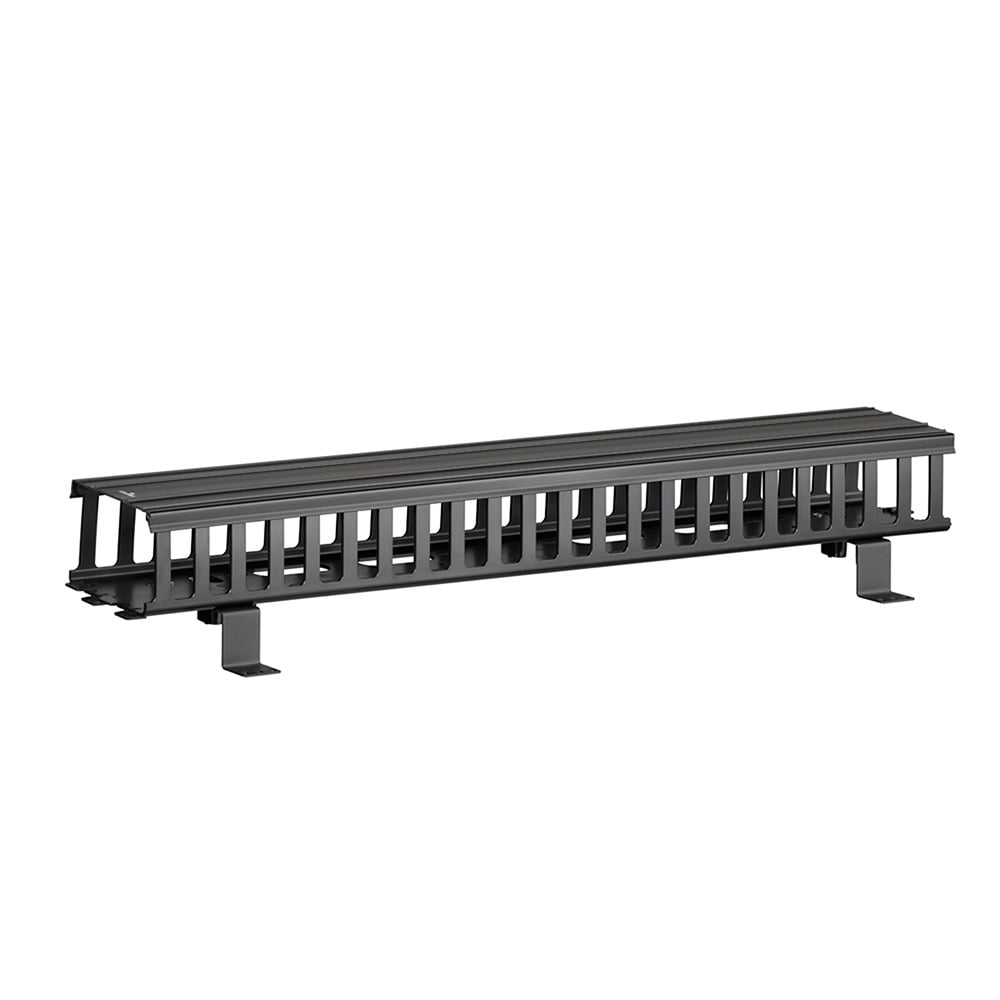 Vertical Front Only Cable Management, 5-inch Channel by 40-inch Long, Black Snap-On Cover