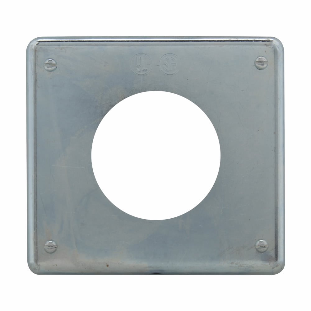 Eaton Crouse-Hinds series S Series receptacle cover, Sheet steel, Surface mount, Two-gang, Used with 20A, 250V, two-pole receptacles