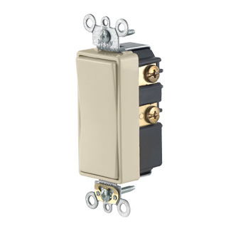 3-Amp 24-Volt Decora Plus Rocker Double-Throw Ctr-OFF Momentary Contact Single-Pole AC Quiet Switch, Ivory