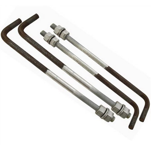 1 in. X 36 in. X 4 in. anchor bolts with template for SSS 5C and SSS 5G poles, SKU - 800989