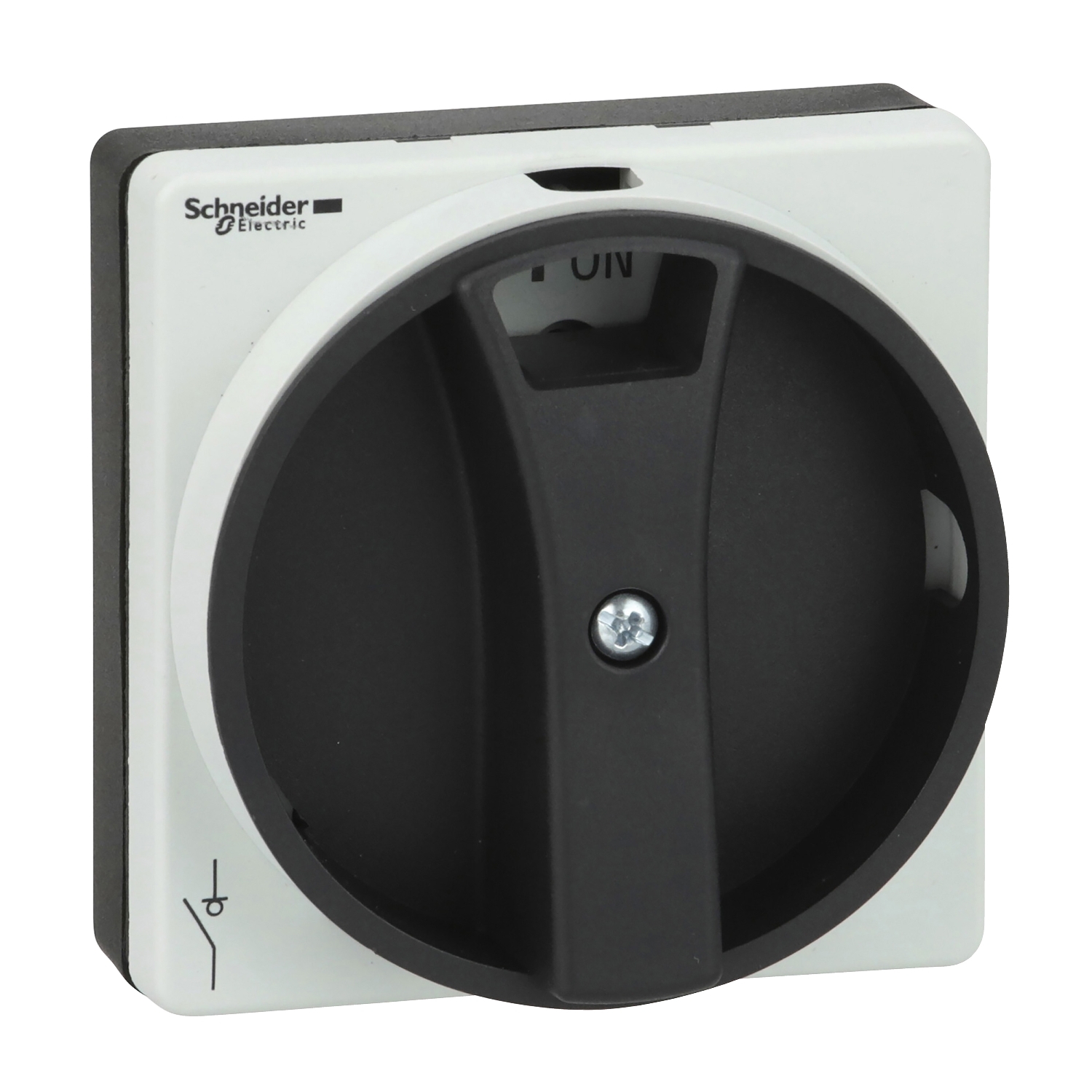 Disconnect switch, TeSys VLS, recessed rotary handle, screw mounting, 65x65 mm, black handle, 5 mm shaft