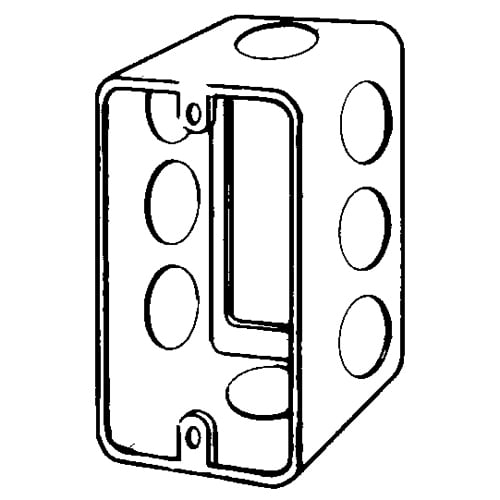 Features:1 1/2IN Depth, For 4 X 2 1/8 IN Boxes, With Slide On, (8) 1/2 IN Knockout, Standard:UL, Material:Steel, Cubic Capacity:10.3CI