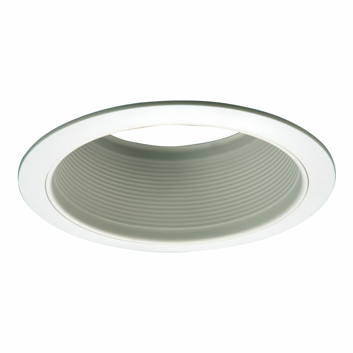 6" White Straight-Side Metal Baffle, 2-White Rings Narrow & Wide