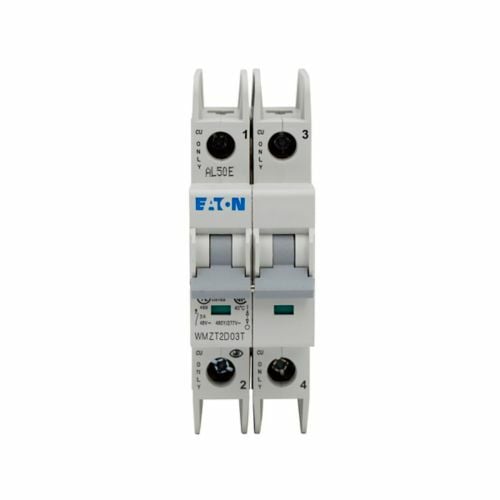 UL 489 WMZT DIN Rail Miniature Circuit Breaker, 10 kAIC at 480/277V, Two-pole, D Curve, 20A, Standard box terminals