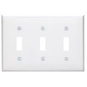 3-Gang Toggle Device Switch Wallplate, Light Almond