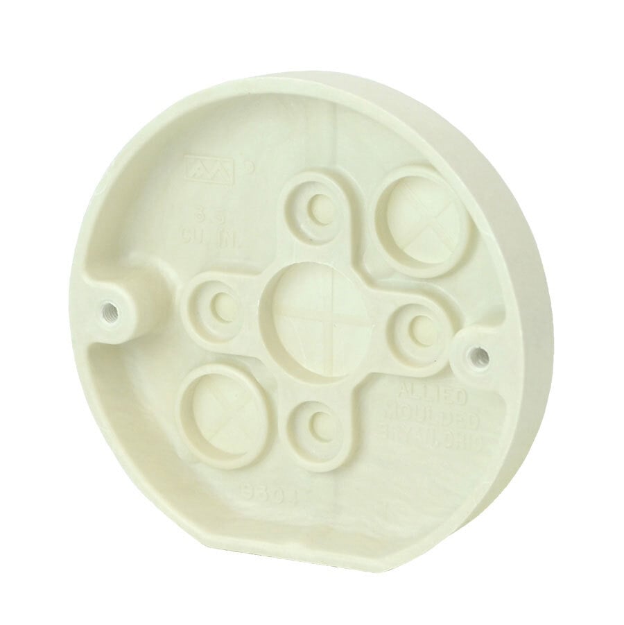 Round Ceiling/Fixture Box; Thermoset-Fiberglass, 3.5 Cubic-Inch, Beige/Tan