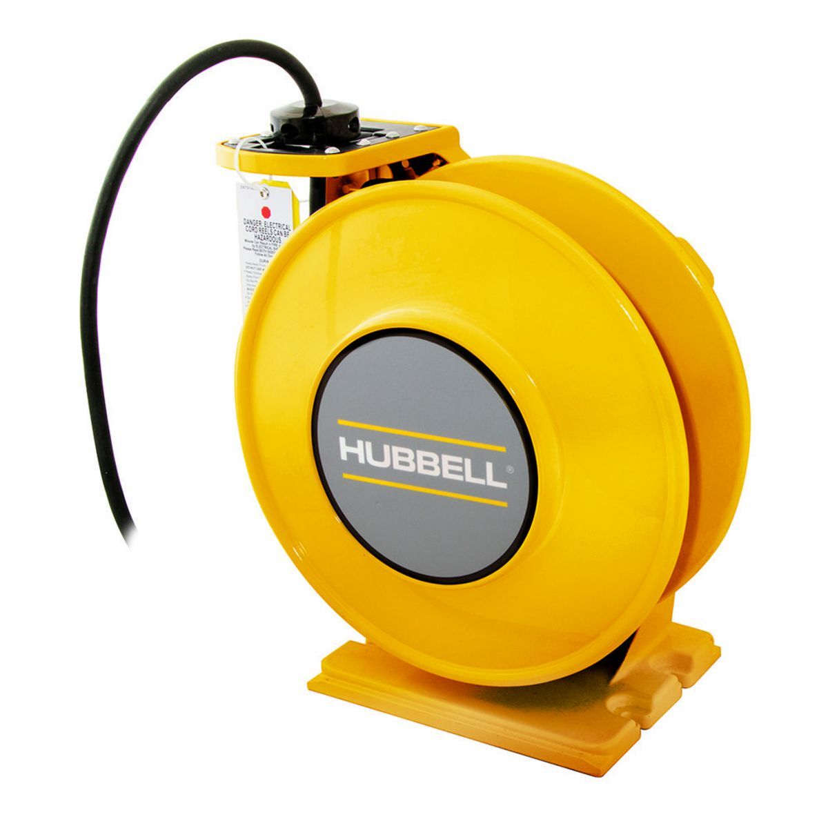 Yellow Weatherproof Reel, UL Type 4, 40 Ft, #12/4 SOW, 20 A, 600 VAC