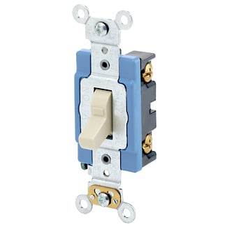 15 Amp, 120 Volt, Toggle Lighted Handle, Illuminated Off Single-Pole AC Quiet Switch, Extra Heavy Duty Grade, Self Grounding, Ivory
