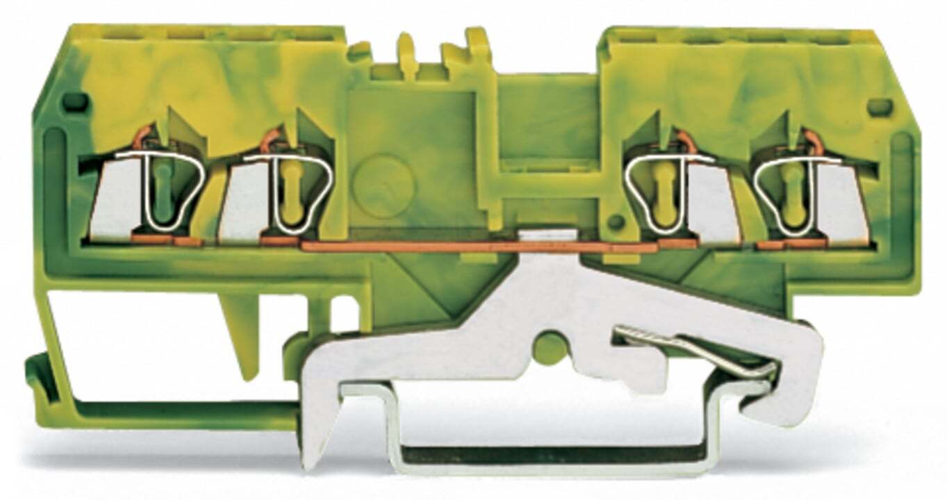 4-conductor ground terminal block; 1.5 mm; center marking; for DIN-rail 35 x 15 and 35 x 7.5; CAGE CLAMP; 1,50 mm; green-yellow