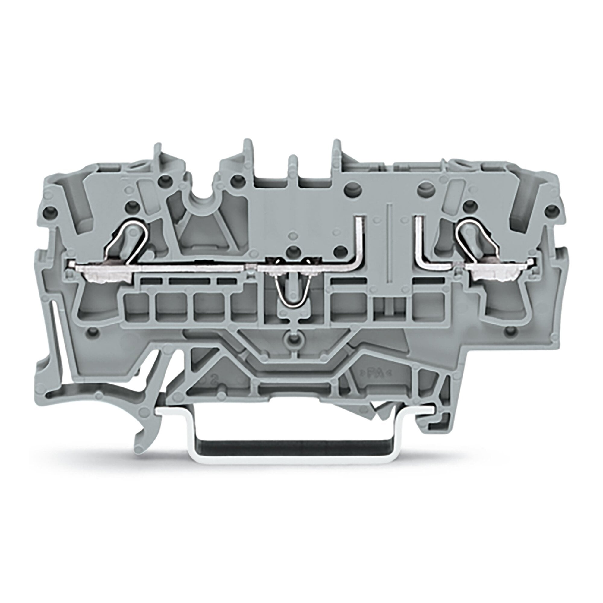 2-conductor carrier terminal block; for DIN-rail 35 x 15 and 35 x 7.5; 2.5 mm; Push-in CAGE CLAMP; 2,50 mm; gray