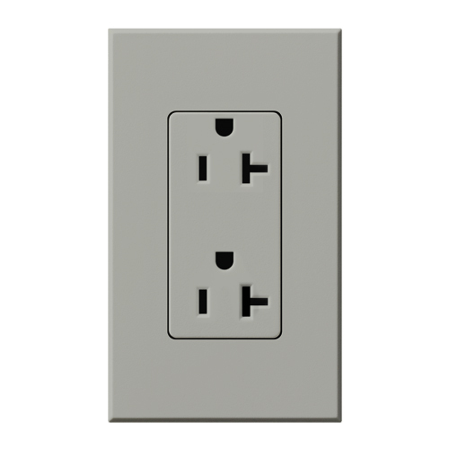 Duplex 20 A receptacle, tamper resistant, 125V/20A in gray