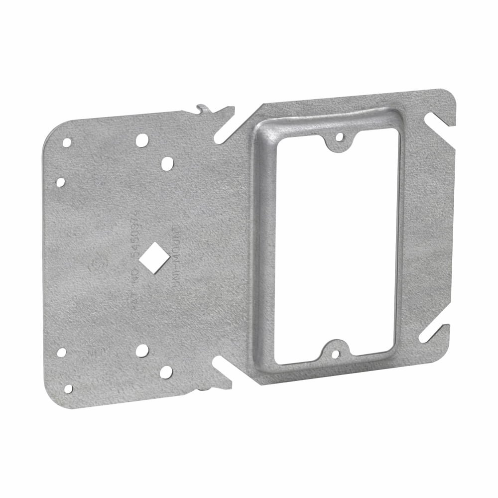 Eaton Crouse-Hinds series Uni-Mount Cover, 4", Raised surface, Steel, Single-gang, 1/2" raised, 3.8 cubic inch capacity