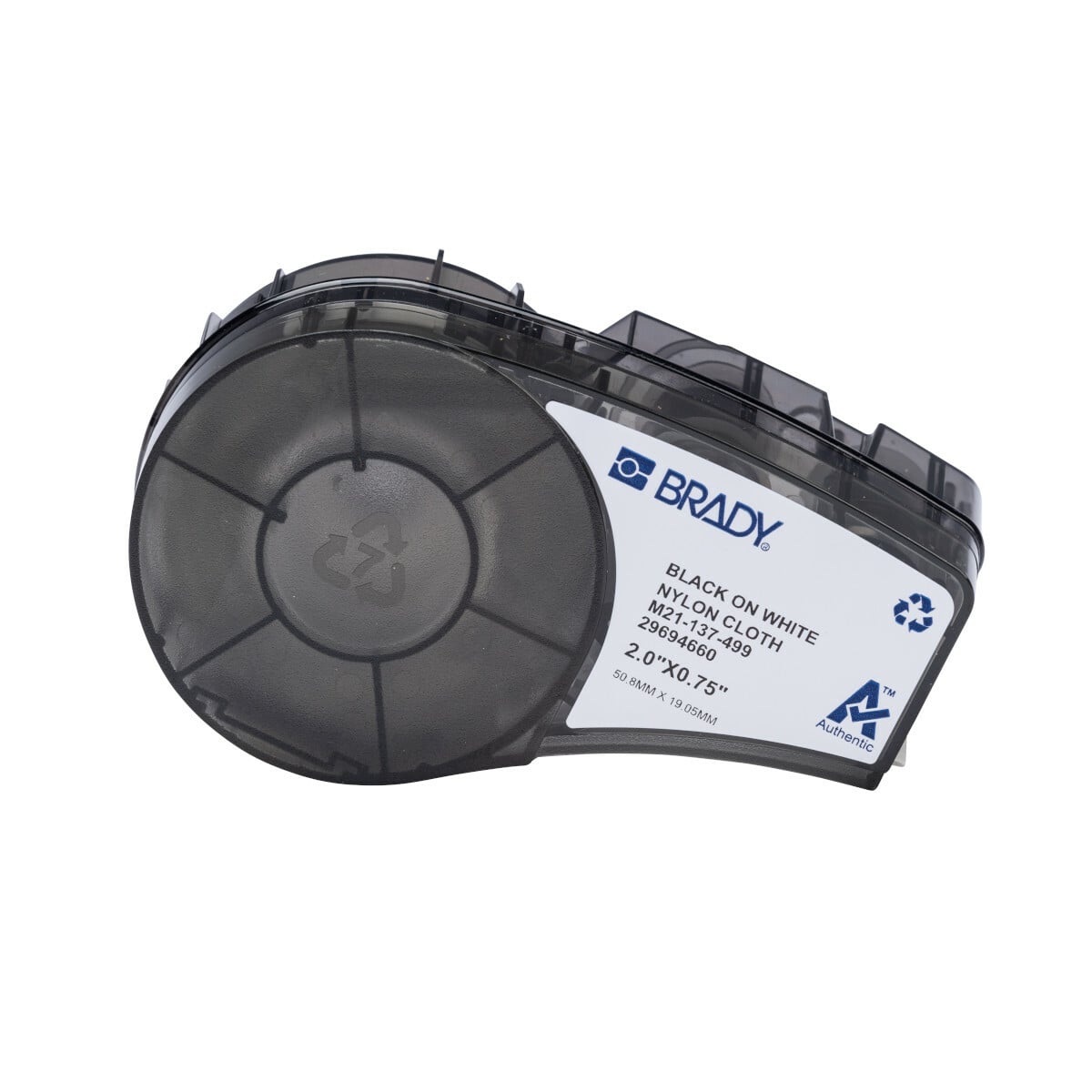 M21 Series Pre-sized High-Adhesion Nylon Labels 0.75 in H x 2 in W BK/WH