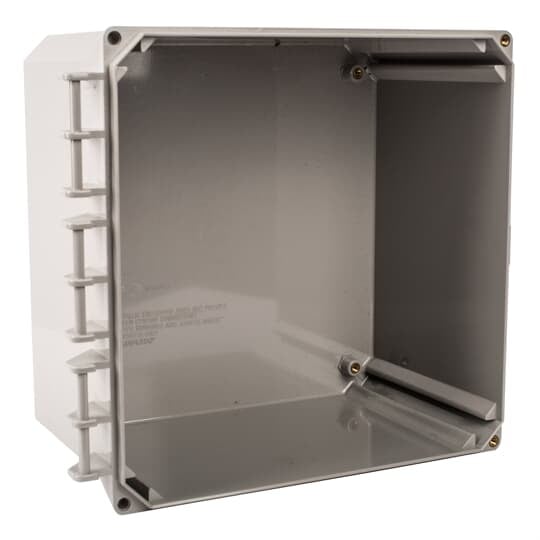 Circuit Safe Polycarbonate NEMA Enclosure with external hinge, 10 Inches x 10 Inches x 6 Inches