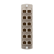 Injection Molded Adapter Plate, Opt-X 6-Pack Duplex SC OM1, 12- Fiber, Beige