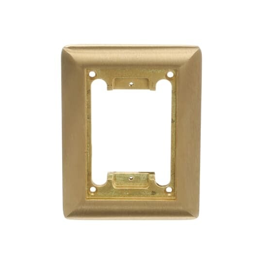 Single Gang Carpet Plate for Floor Boxes for Power and Communications, Length 4-5/8 Inches, Width 6-1/8 Inches, Brass