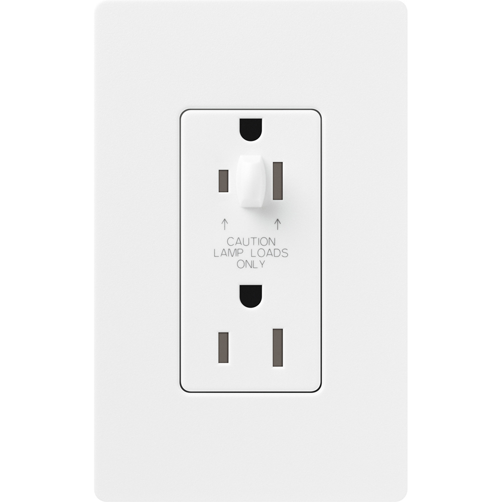 Claro, Satin, half dimming, tamper resistant receptacle, 15A/125V in snow