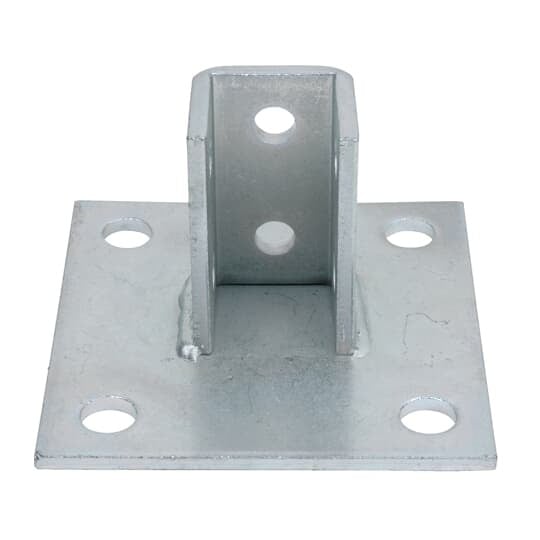 Connector, Square Post Base, Post Height 3-1/2 Inches, Post Length 1-11/16 Inch, Width 1-11/16 Inch, 4 Holes, Hole Diameter 3/4 Inch, Base Size 6 Inches x 6 Inches, Green Urethane Powder Coated Steel