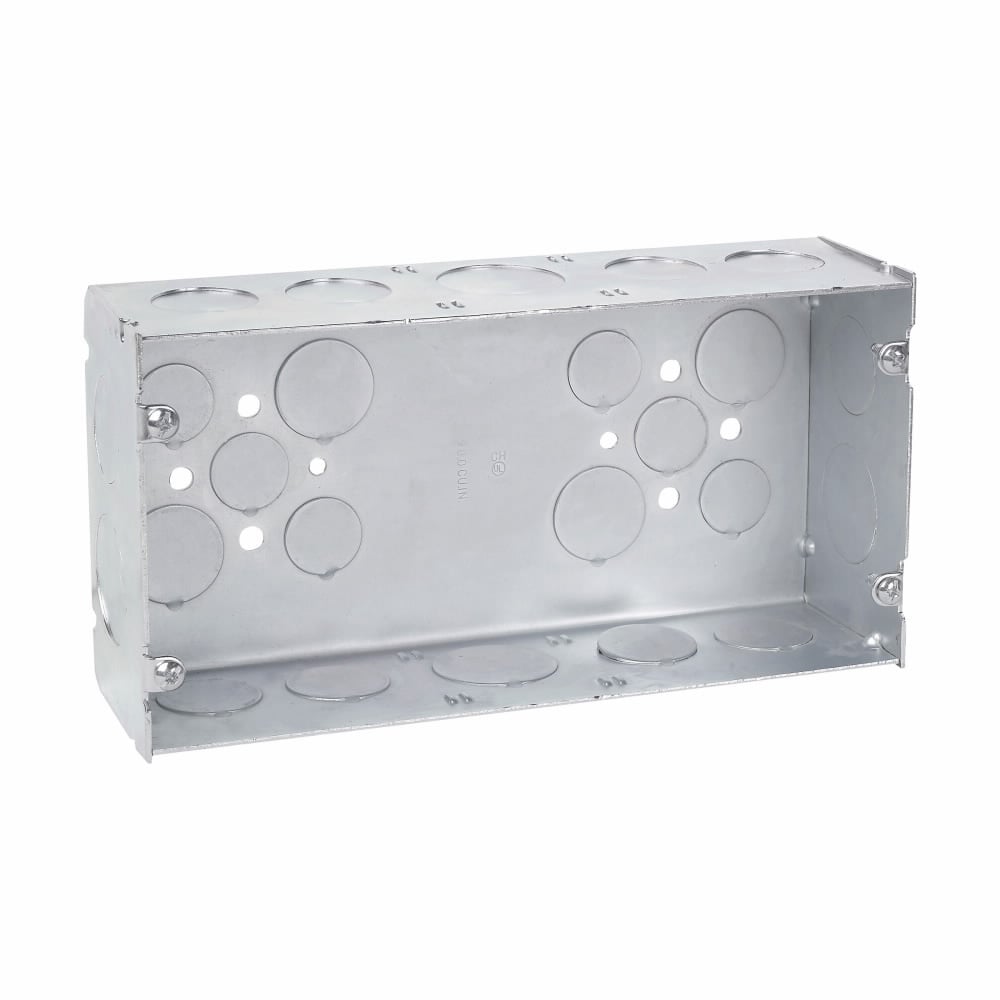 Eaton Crouse-Hinds series Gang Box, (6) 1/2", (4) 3/4", 2-1/2", (1) 3/4", (1) 1", Steel, Three-gang, (4) 3/4", (1) 1", 90.0 cubic inch capacity