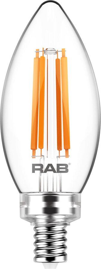 Filament B11 5.5W,60 EQ, 500Lm E12, 90CRI, 2700k, Dimmable, Clear