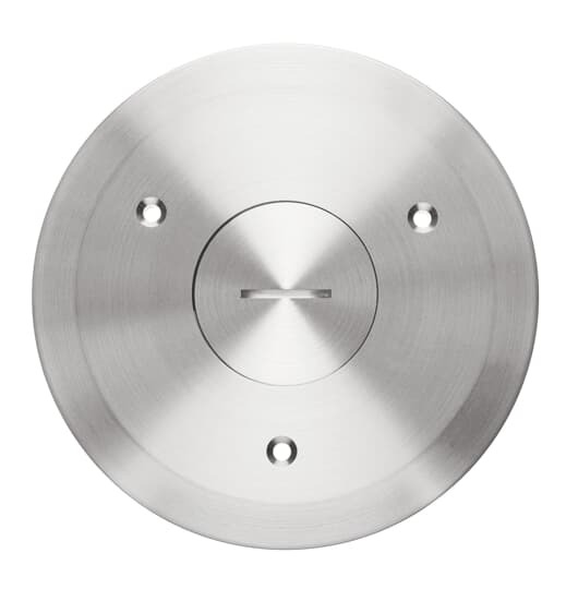 NPS Opening for Round Floor Box, Stainless Steel, For use with 1-1/4 Inch Outlet and Single Receptacle