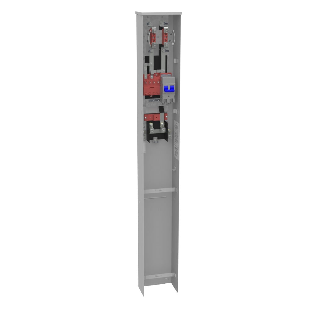 NU8980-O-SF100-KK-LP 4 Term, Ringless, PlainTop, Horn Bypass, 1-100 Amp, Main Breaker, Single Pedestal Direct Bury, Low Profile