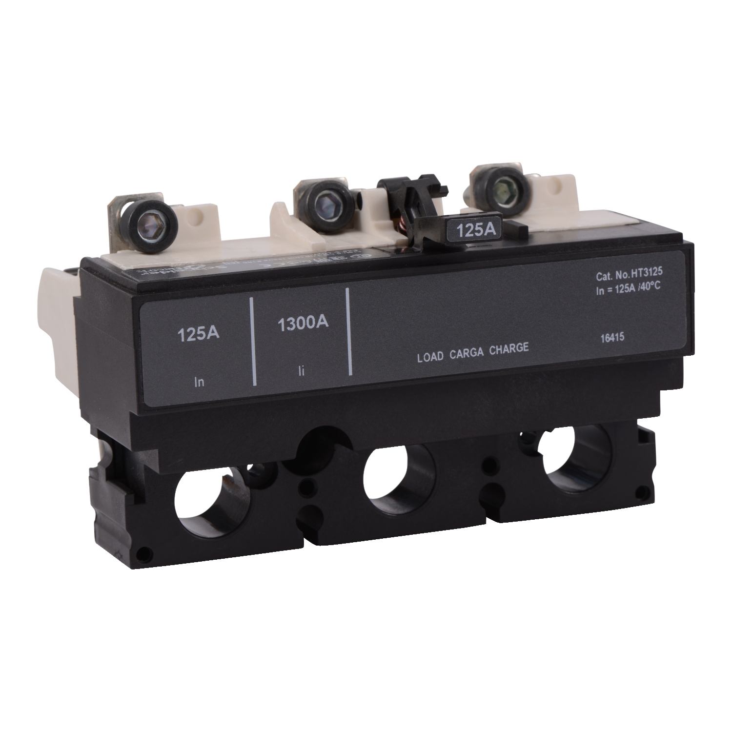Trip unit, PowerPacT H, 125A, 3 pole, 600VAC, thermal magnetic