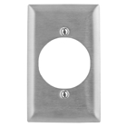 Hubbell Wiring Device Kellems, Wallplates and Boxes, Metallic Plates, 1-Gang, 1) 2.15" Opening, Standard Size, Stainless Steel